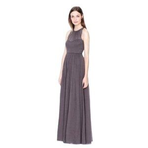 J Crew Womens Light Gray Megan Silk Chiffon Bridesmaid Sleeveless Gown Size 00